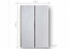 Панель ПВХ 200*3000*8мм Софитто 2 полосы, холст серый, серебро ПТ НЦ (10шт/уп)