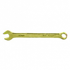 Ключ гаечный комбинированный, 10 мм, желтый цинк, Сибртех
