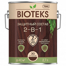 ТЕКС Состав 2-в-1 BIOTEKS/антисептик Биотекс КЛАССИК (орех) 2,7л (6шт/уп)